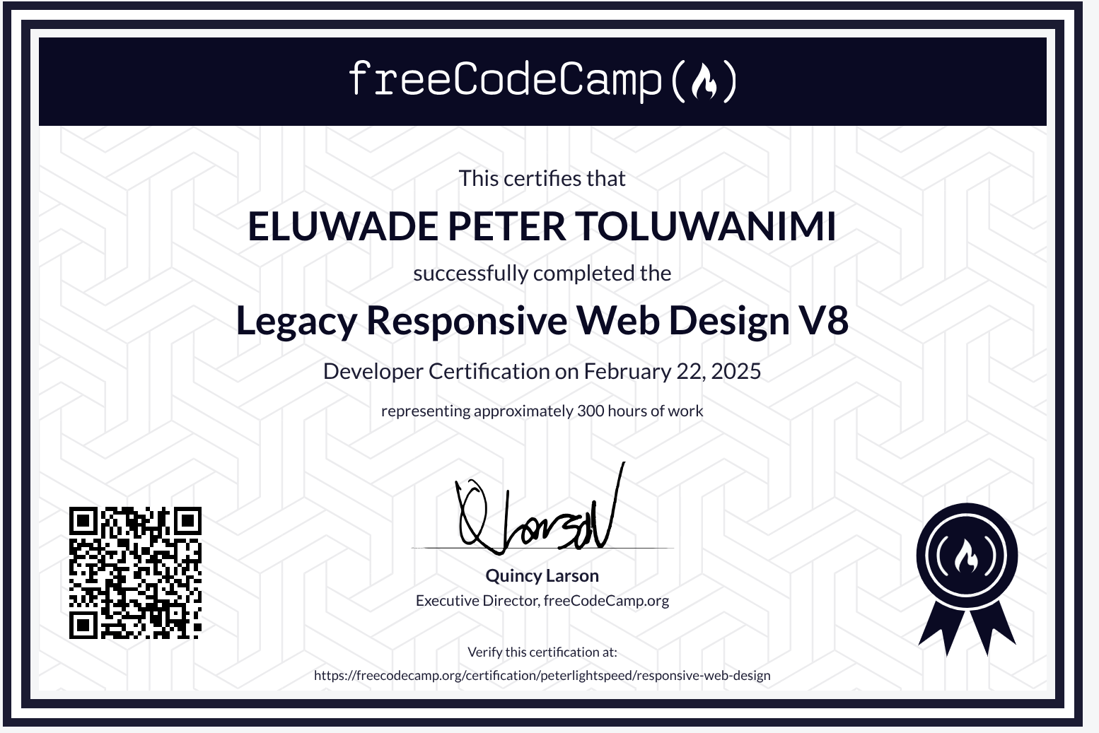 FreeCodeCamp Certificate